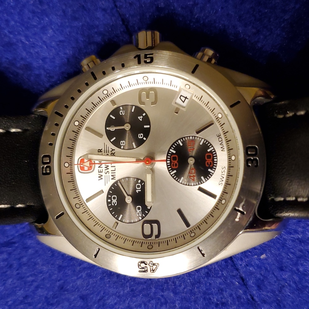 Wenger Silver Dial Chronograph Watch with Black Subdials - Picture 4 of 4